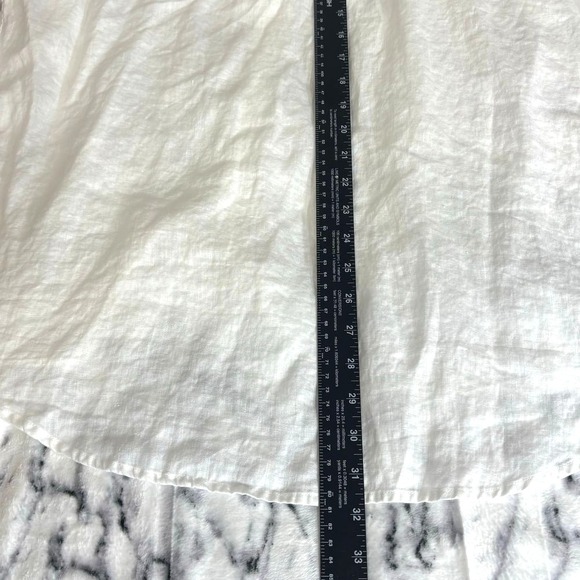 Michael Kors White Linen Shirt Womens XL Classic Fit Button Up Long Sleeve - Picture 11 of 11